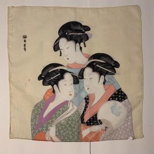 Kitagawa Utamaro Vintage Three Ladies of the Present Day Silk Scarf